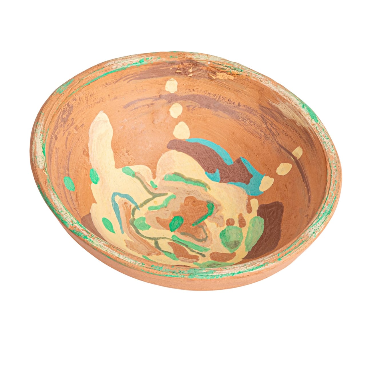 Hello Honey® 6.75" Multicolor Abstract Terra Cotta Decorative Bowl